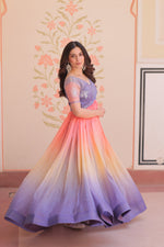 Thumbnail for Jyoti Fashion Women's Lavender Gold Crush Embroidered Designer Anarkali Set - Distacart