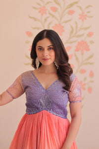 Thumbnail for Jyoti Fashion Women's Lavender Gold Crush Embroidered Designer Anarkali Set