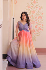 Thumbnail for Jyoti Fashion Women's Lavender Gold Crush Embroidered Designer Anarkali Set - Distacart