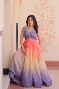 Thumbnail for Jyoti Fashion Women's Lavender Gold Crush Embroidered Designer Anarkali Set