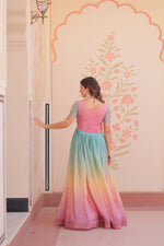 Thumbnail for Jyoti Fashion Women's Peach Gold Crush Embroidered Designer Anarkali Set - Distacart