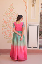 Thumbnail for Jyoti Fashion Women's Pink Gold Crush Embroidered Designer Anarkali Set - Distacart