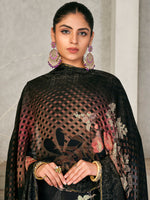 Thumbnail for Jyoti Fashion Women's Black Pashmina Floral Digital Printed Kurta with Trouser & Dupatta - Distacart