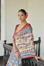 Thumbnail for Jyoti Fashion Women's Red Soft Tussar Silk Printed Designer Saree with Blouse