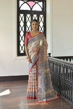 Thumbnail for Jyoti Fashion Women's Red Soft Tussar Silk Printed Designer Saree with Blouse