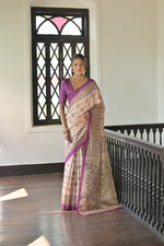 Thumbnail for Jyoti Fashion Women's Wine Soft Tussar Silk Printed Designer Saree with Blouse
