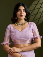 Thumbnail for Jyoti Fashion Women's Purple Tissue Linen Silk Zari Woven Designer Saree with Blouse