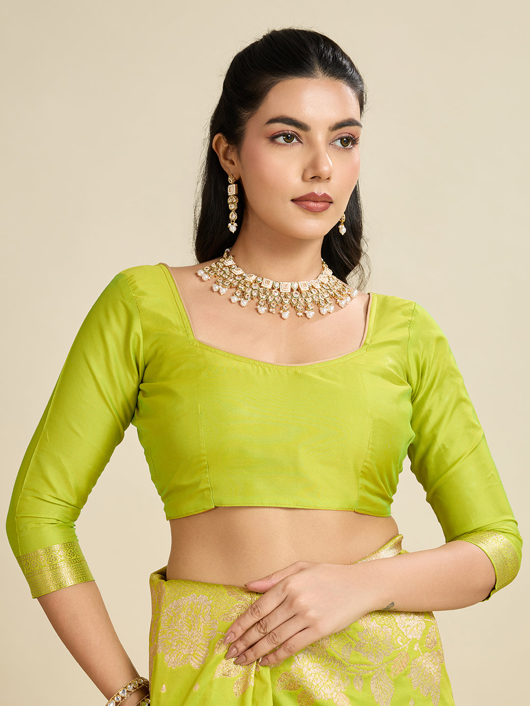 Jyoti Fashion Women's Green Soft Kanjivaram Silk Zari Woven Designer Saree with Blouse