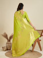 Thumbnail for Jyoti Fashion Women's Green Soft Kanjivaram Silk Zari Woven Designer Saree with Blouse