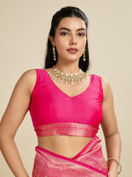 Thumbnail for Jyoti Fashion Women's Pink Soft Kanjivaram Silk Zari Woven Designer Saree with Blouse