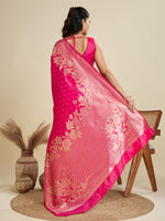 Thumbnail for Jyoti Fashion Women's Pink Soft Kanjivaram Silk Zari Woven Designer Saree with Blouse