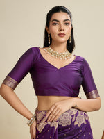 Thumbnail for Jyoti Fashion Women's Wine Soft Kanjivaram Silk Zari Woven Designer Saree with Blouse