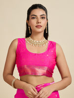 Thumbnail for Jyoti Fashion Women's Pink Soft Kanjivaram Paithani Silk Zari Woven Designer Saree with Blouse