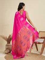Thumbnail for Jyoti Fashion Women's Pink Soft Kanjivaram Paithani Silk Zari Woven Designer Saree with Blouse