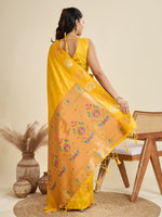 Thumbnail for Jyoti Fashion Women's Yellow Soft Kanjivaram Paithani Silk Zari Woven Designer Saree with Blouse