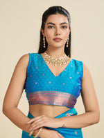 Thumbnail for Jyoti Fashion Women's Sky Blue Soft Kanjivaram Paithani Silk Zari Woven Designer Saree with Blouse