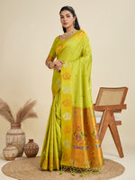 Thumbnail for Jyoti Fashion Women's Mehendi Soft Kanjivaram Paithani Silk Zari Woven Designer Saree with Blouse