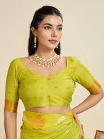 Thumbnail for Jyoti Fashion Women's Mehendi Soft Kanjivaram Paithani Silk Zari Woven Designer Saree with Blouse
