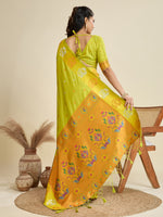 Thumbnail for Jyoti Fashion Women's Mehendi Soft Kanjivaram Paithani Silk Zari Woven Designer Saree with Blouse