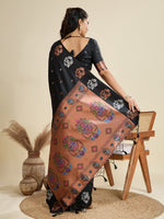 Thumbnail for Jyoti Fashion Women's Black Soft Kanjivaram Paithani Silk Zari Woven Designer Saree with Blouse
