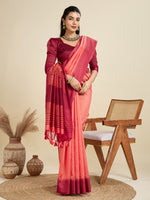 Thumbnail for Jyoti Fashion Women's Peach Khadi Raw Silk Temple Woven Border Designer Saree with Blouse