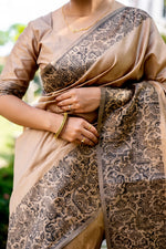 Thumbnail for Jyoti Fashion Women's Cream Handloom Raw Silk Weaving Designer Saree with Blouse