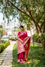 Thumbnail for Jyoti Fashion Women's Pink Handloom Raw Silk Weaving Designer Saree with Blouse