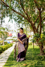 Thumbnail for Jyoti Fashion Women's Wine Handloom Raw Silk Weaving Designer Saree with Blouse