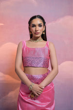 Thumbnail for Jyoti Fashion Women's Pink Handloom Raw Silk Weaving Designer Saree with Blouse