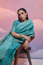 Thumbnail for Jyoti Fashion Women's Firozi Handloom Raw Silk Weaving Designer Saree with Blouse