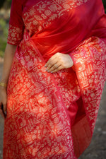 Thumbnail for Jyoti Fashion Women's Red Handloom Raw Silk Weaving Designer Saree with Blouse