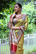 Thumbnail for Jyoti Fashion Women's Green Soft Tussar Silk Printed Designer Saree with Blouse