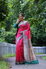 Thumbnail for Jyoti Fashion Women's Pink Soft Tussar Silk Printed Designer Saree with Blouse