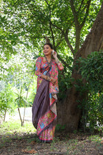 Thumbnail for Jyoti Fashion Women's Black Soft Tussar Silk Kalamkari Printed Designer Saree with Blouse