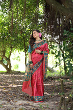 Thumbnail for Jyoti Fashion Women's Black Soft Tussar Silk Peacock Printed Designer Saree with Blouse
