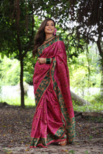 Thumbnail for Jyoti Fashion Women's Grey Soft Tussar Silk Peacock Printed Designer Saree with Blouse