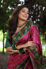 Thumbnail for Jyoti Fashion Women's Grey Soft Tussar Silk Peacock Printed Designer Saree with Blouse