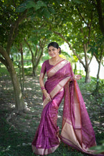 Thumbnail for Jyoti Fashion Women's Purple Soft Kalyani Silk Zari Woven Designer Saree with Blouse
