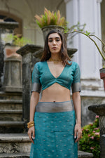Thumbnail for Jyoti Fashion Women's Teal Soft Kalyani Silk Zari Woven Designer Saree with Blouse