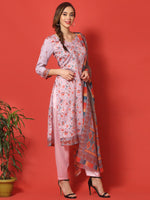 Thumbnail for Jyoti Fashion Women's Mauve Cotton Digital Printed Festive Wear Designer Straight Suit Set - Distacart