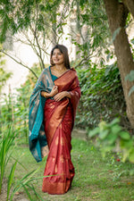 Thumbnail for Jyoti Fashion Women's Maroon Soft Banarasi Silk Zari Woven Saree with Blouse - Distacart