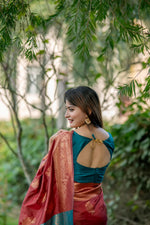 Thumbnail for Jyoti Fashion Women's Maroon Soft Banarasi Silk Zari Woven Saree with Blouse - Distacart