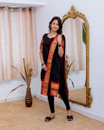 Thumbnail for Jyoti Fashion Women's Black Kanchi Cotton Zari Woven Designer Kurti with Dupatta