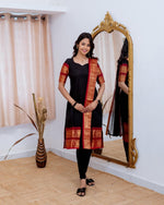 Thumbnail for Jyoti Fashion Women's Black Kanchi Cotton Zari Woven Designer Kurti with Dupatta
