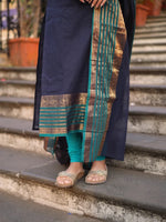 Thumbnail for Jyoti Fashion Women's Navy Blue Kanchi Cotton Zari Woven Designer Kurti with Dupatta