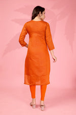 Thumbnail for Jyoti Fashion Women's Orange Kanchi Cotton Lining Zari Woven Designer Kurti Only
