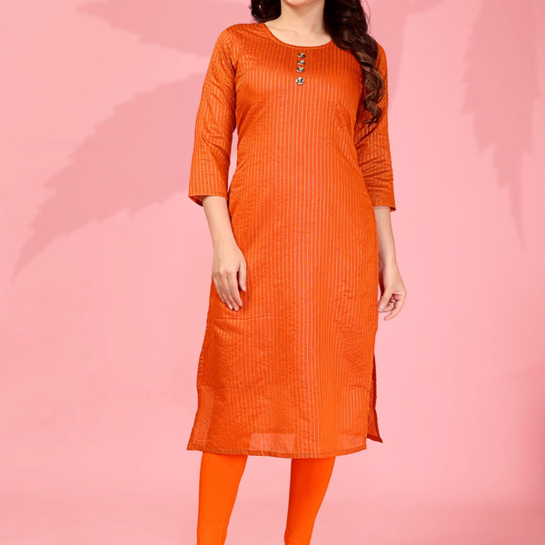Buy Jyoti Fashion Women's Orange Kanchi Cotton Lining Zari Woven Designer Kurti Only Online At Low price Buy Jyoti Fashion Women's Orange Kanchi Cotton Lining Zari Woven Designer Kurti Only Online At Low price