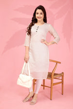 Thumbnail for Jyoti Fashion Women's White Kanchi Cotton Lining Zari Woven Designer Kurti Only