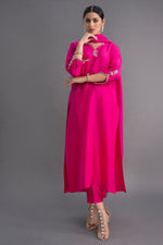 Thumbnail for Jyoti Fashion Women's Pink Silk Blend Embroidered Designer Kurta Set with Dupatta