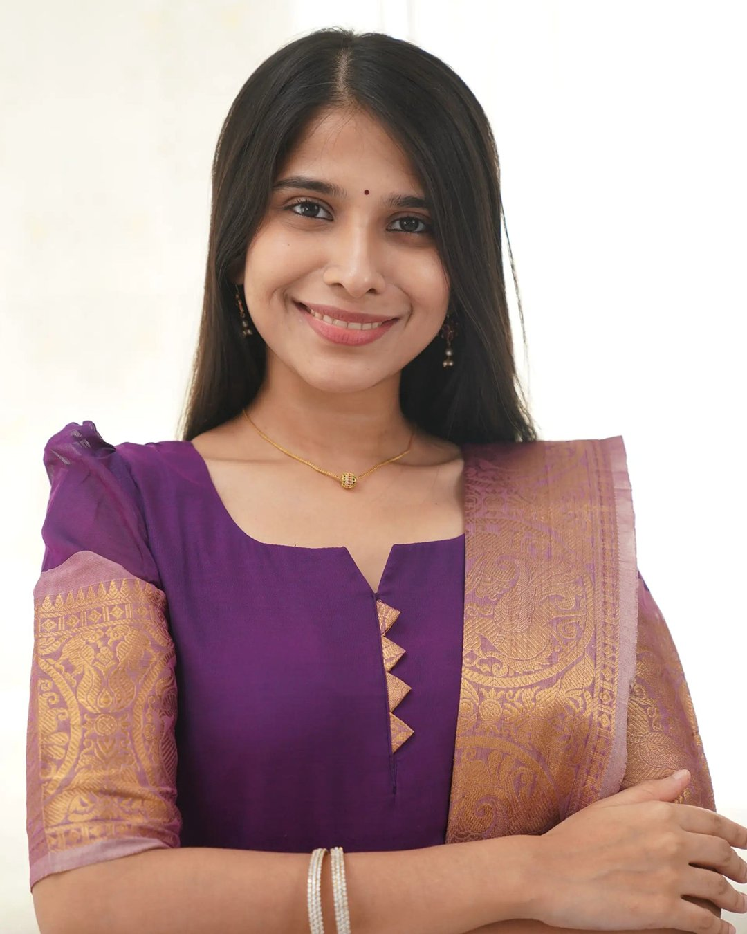 Jyoti Fashion Women's Purple Kanchi Cotton Zari Woven Designer Kurti with Dupatta